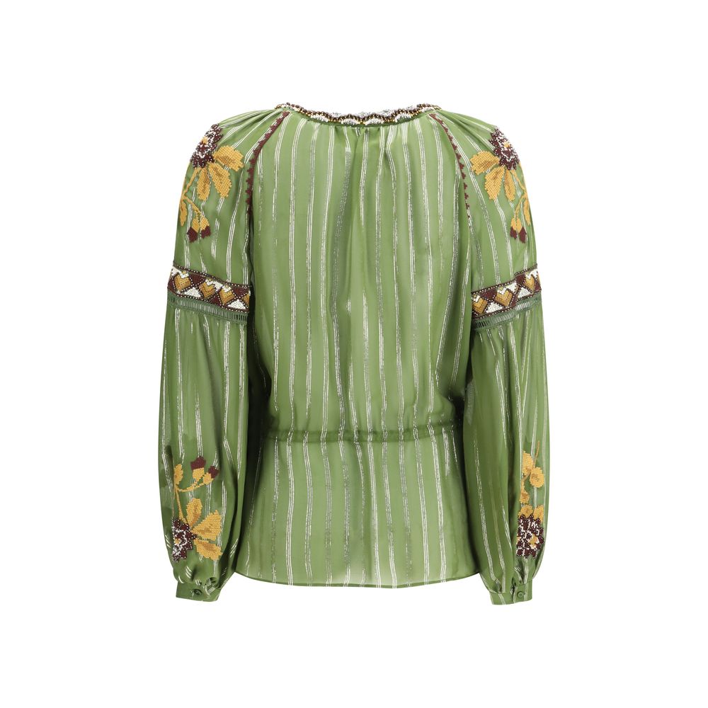 Valentino Garavani Bicolor Silk Pattern Shirt - immagine 2