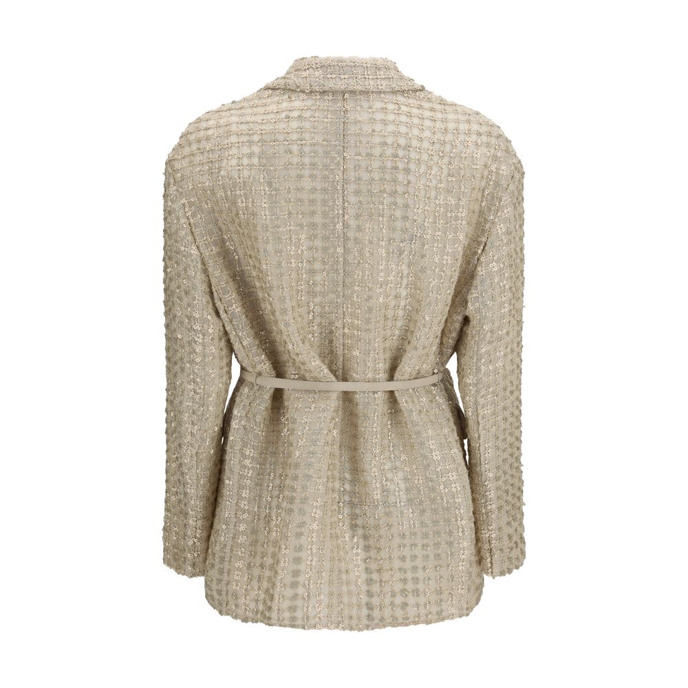 Brunello Cucinelli Beige Silk Coat - immagine 2