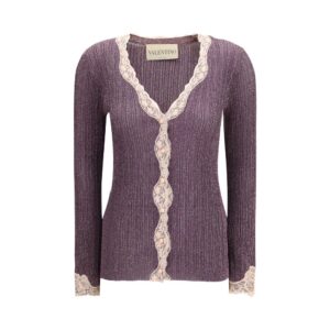 Valentino Garavani Purple Viscose Cardigan