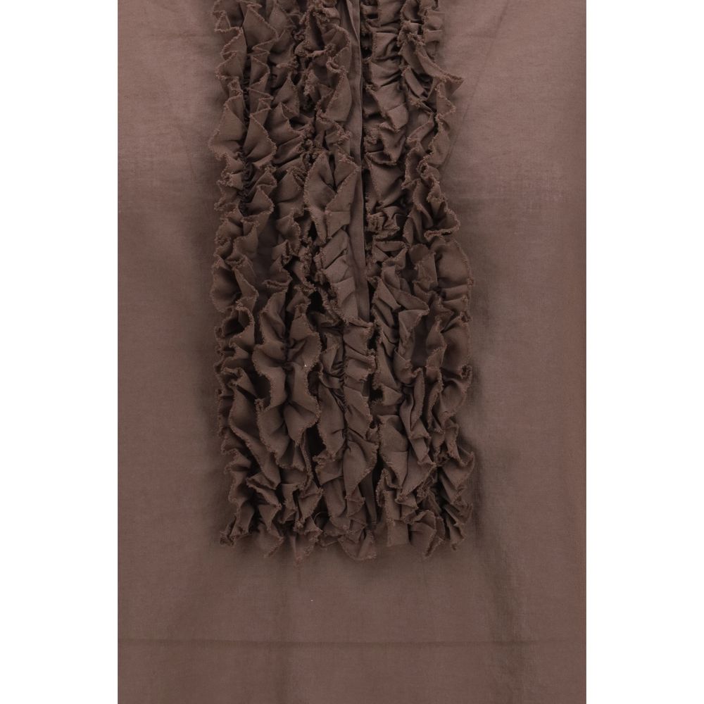 SOSUE Brown Cotton Pattern Shirt - immagine 3