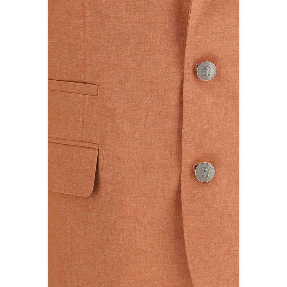 Brunello Cucinelli Orange Wool Oves Aries Blazer - immagine 3