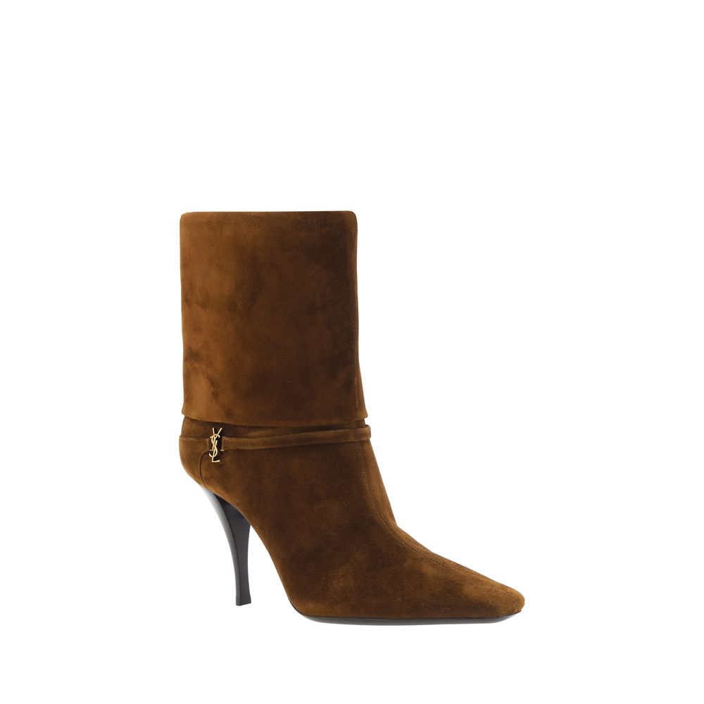 Saint Laurent Brown Calf Leather Bos Taurus High Heel Boots - immagine 2