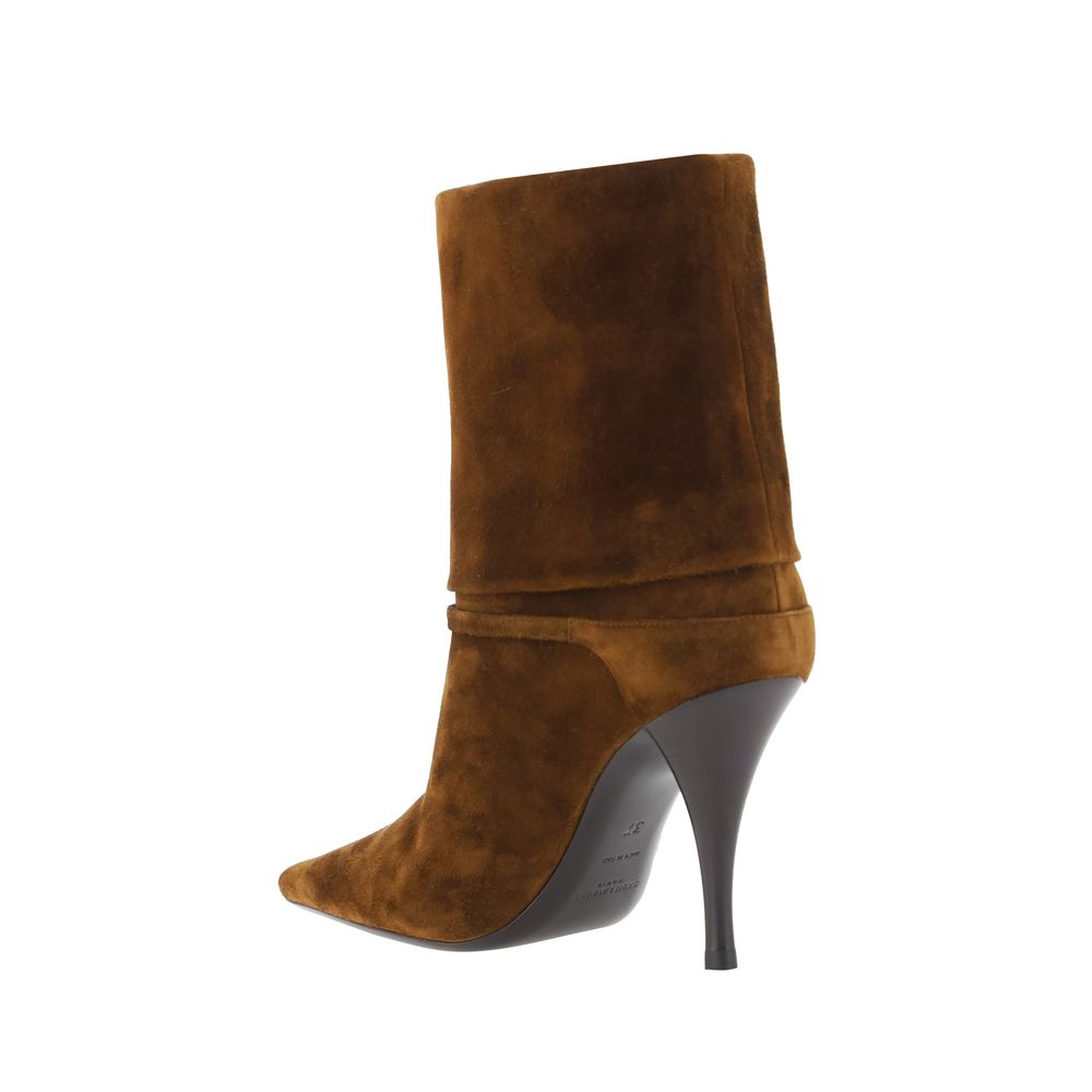 Saint Laurent Brown Calf Leather Bos Taurus High Heel Boots - immagine 3