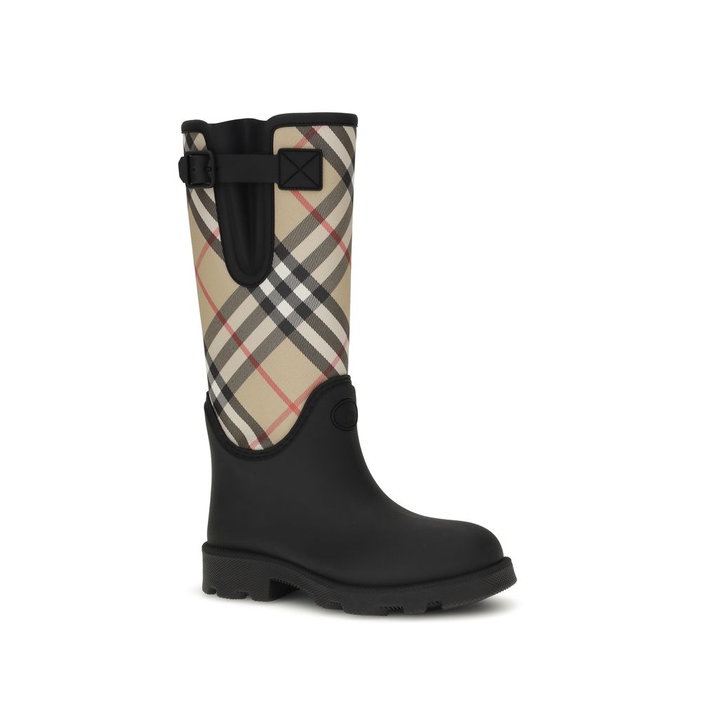 Burberry Black Rubber Rain Boots - immagine 2