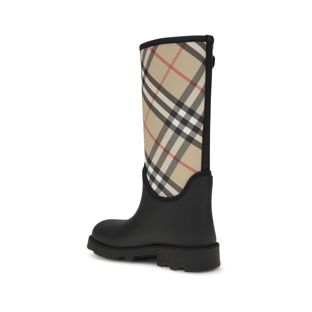Burberry Black Rubber Rain Boots - immagine 3