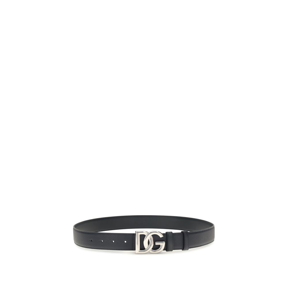 Dolce & Gabbana Black Calf Leather Bos Taurus Regular Belt - immagine 2