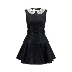 Self-Portrait Black Polyester Casual Dress