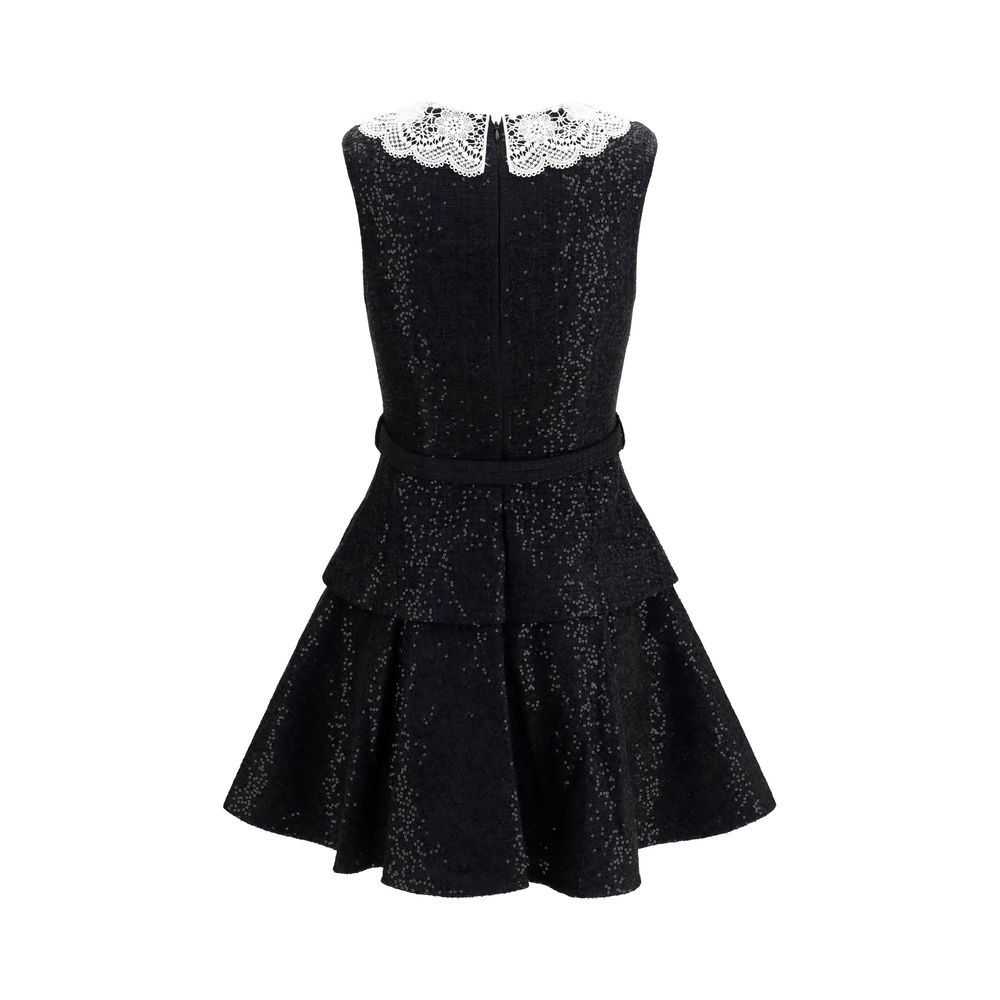 Self-Portrait Black Polyester Casual Dress - immagine 2