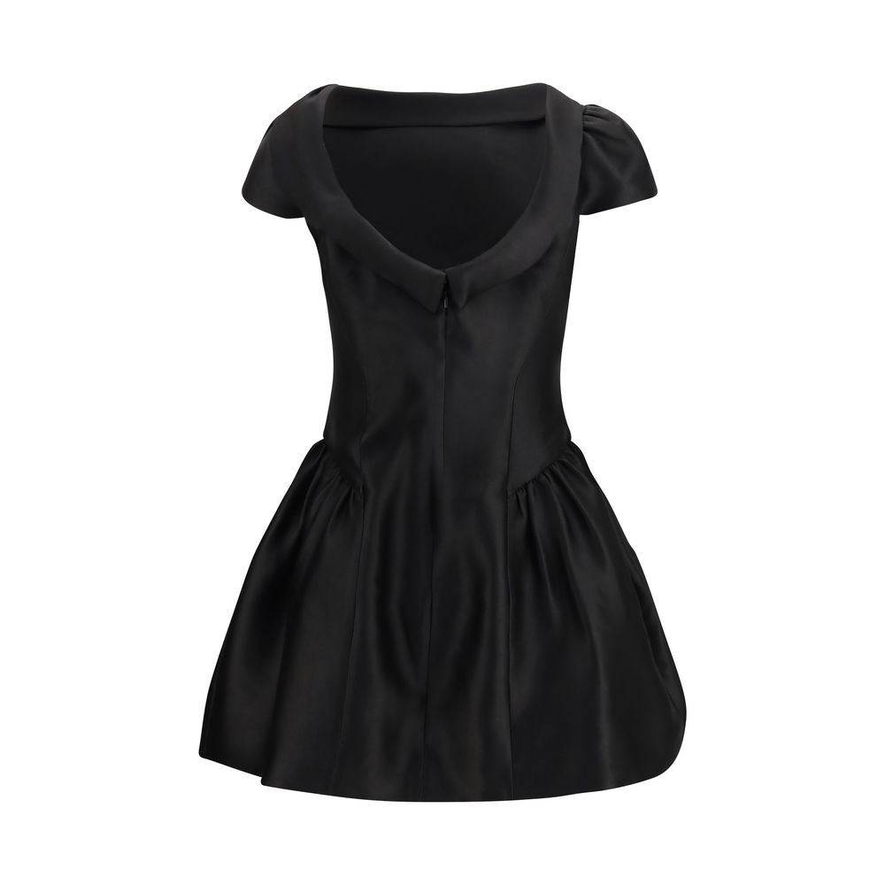 Self-Portrait Black Polyester Casual Dress - immagine 2