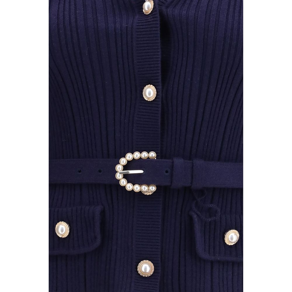 Self-Portrait Blue Polyamide Cardigan - immagine 3