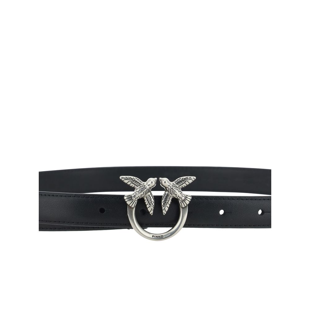 PINKO Black Calf Leather Bos Taurus Regular Belt - immagine 3