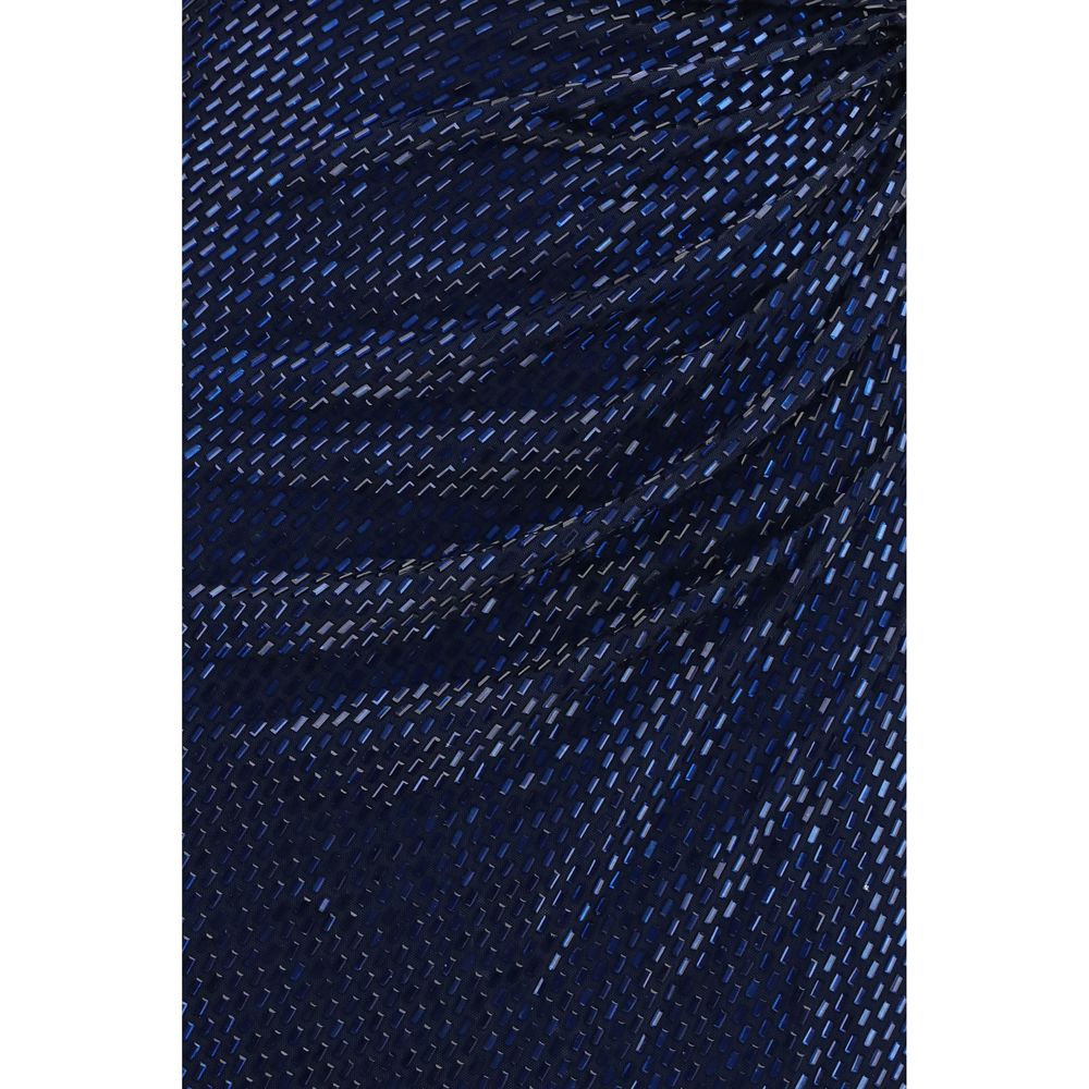 Self-Portrait Blue Polyester Cocktail Dress - immagine 3