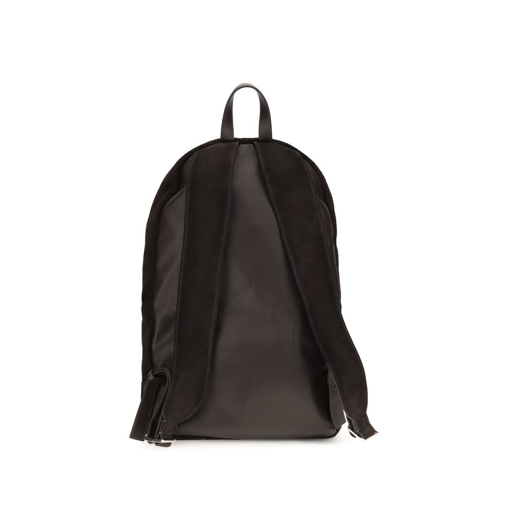 Santoni Brown Calf Leather Bos Taurus Backpack - immagine 2