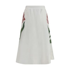 FARM RIO White Linen Midi Skirt