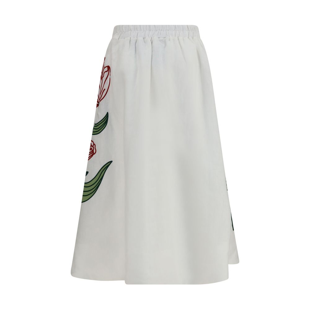 FARM RIO White Linen Midi Skirt - immagine 2
