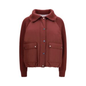 Brunello Cucinelli Bordeaux Polyester Full-Length Jacket