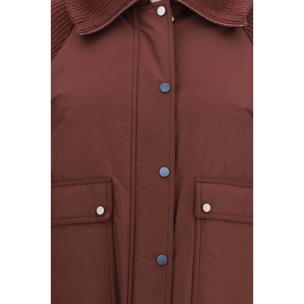 Brunello Cucinelli Bordeaux Polyester Full-Length Jacket - immagine 3
