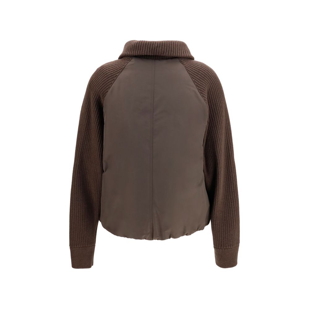 Brunello Cucinelli Brown Polyester Full-Length Jacket - immagine 2