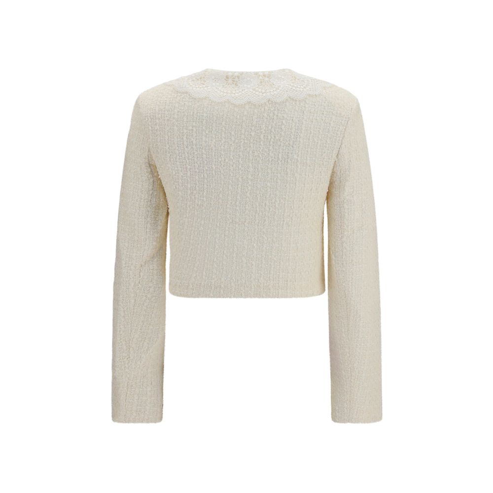 Self-Portrait Beige Polyester Full-Length Jacket - immagine 2
