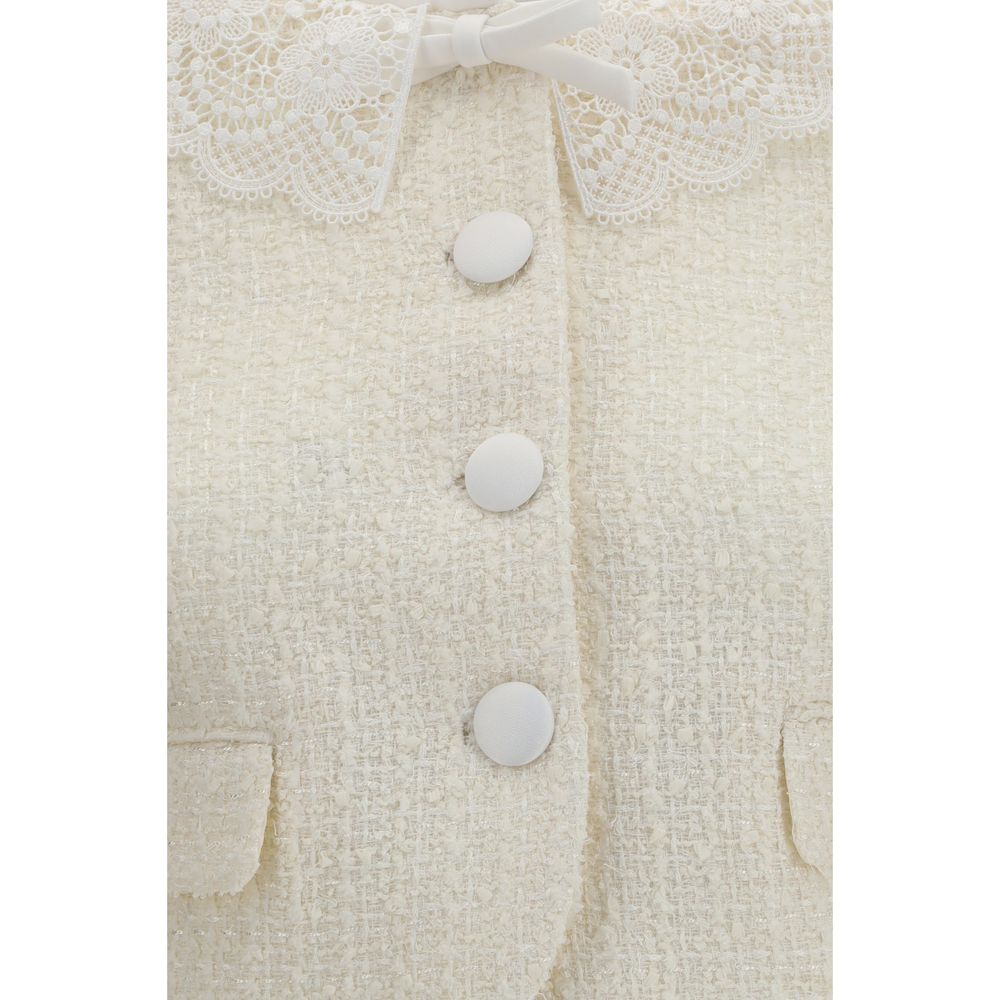 Self-Portrait Beige Polyester Full-Length Jacket - immagine 3