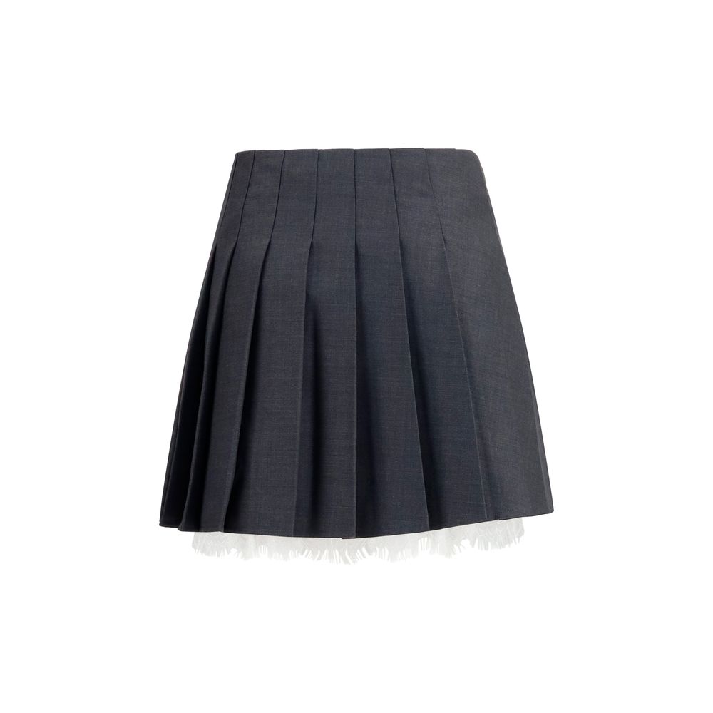 Self-Portrait Gray Polyamide Mini Skirt - immagine 2