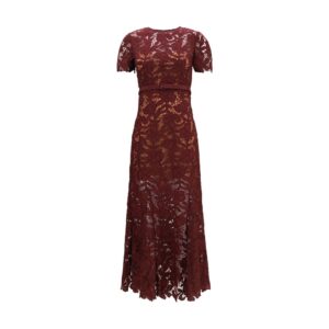 Self-Portrait Bordeaux Polyester Cocktail Dress