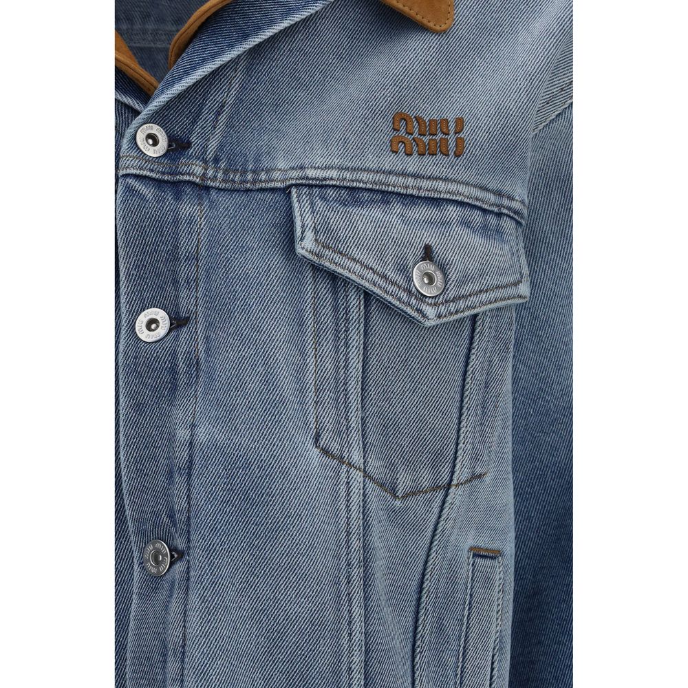 Miu Miu Blue Cotton Denim Jacket - immagine 3