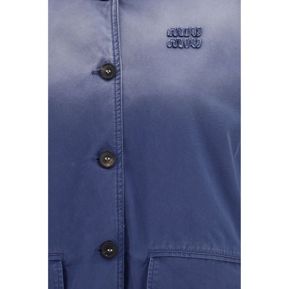 Miu Miu Blue Cotton Bomber - immagine 3