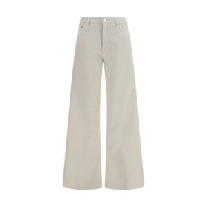 Haikure White Cotton Relaxed Fit Jeans