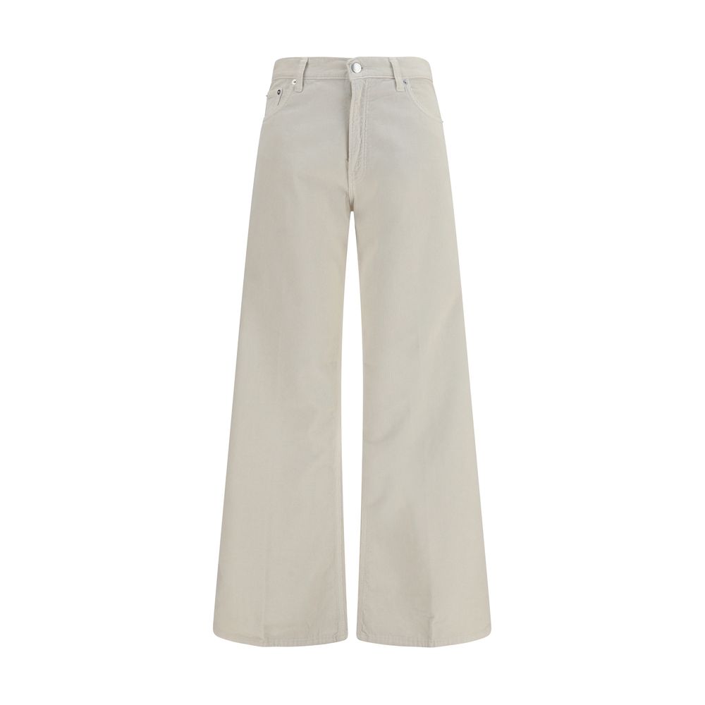 Haikure White Cotton Relaxed Fit Jeans