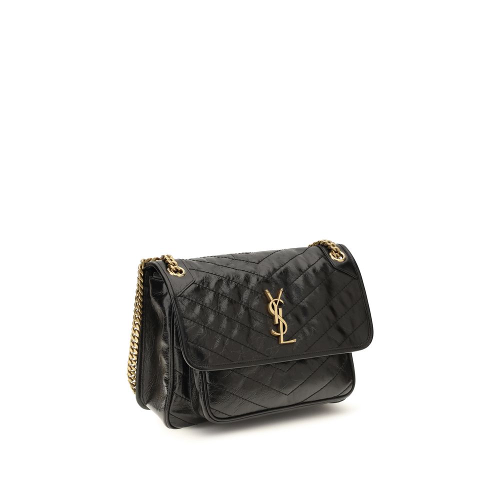 Saint Laurent Black Calf Leather Bos Taurus Shoulder Bag - immagine 2
