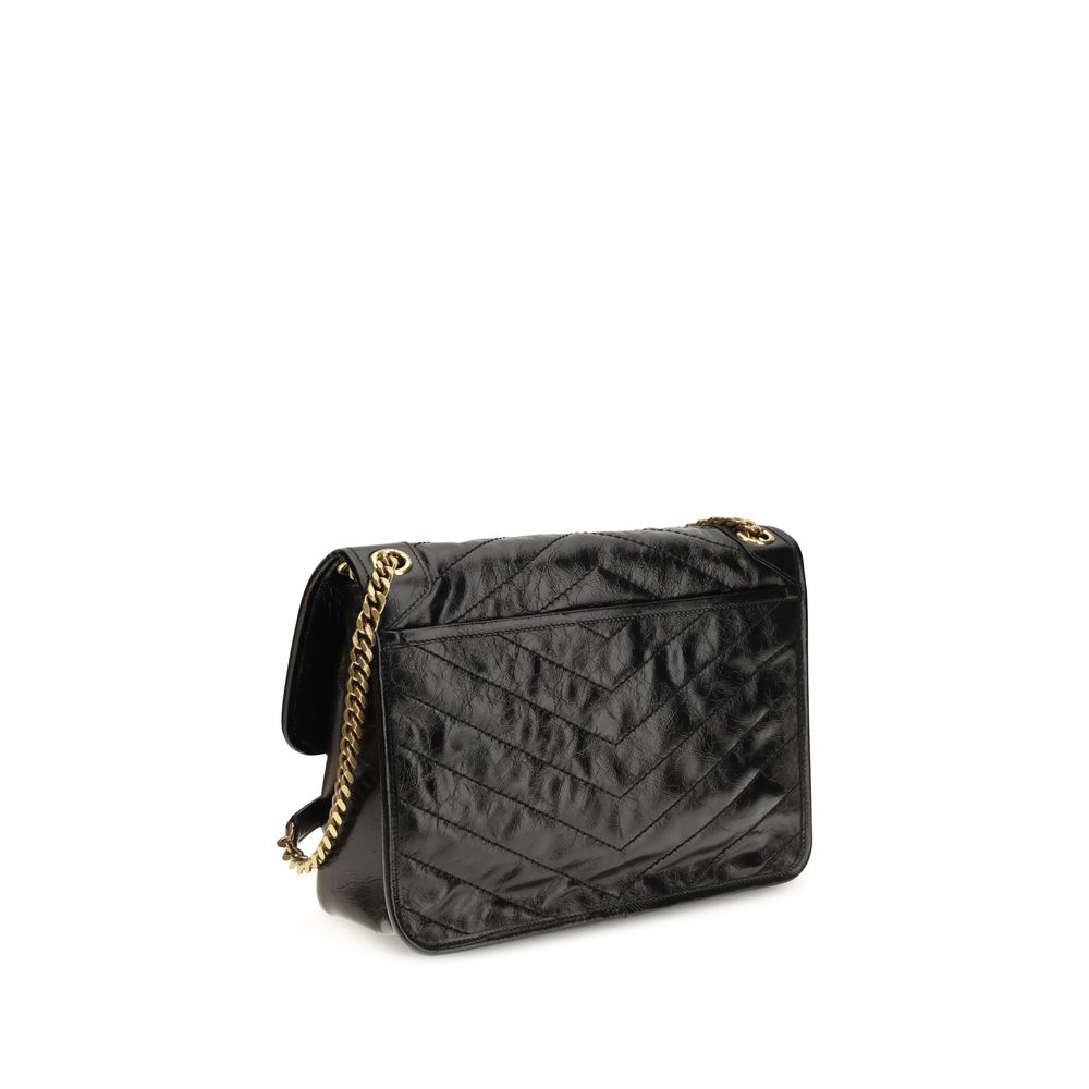 Saint Laurent Black Calf Leather Bos Taurus Shoulder Bag - immagine 3
