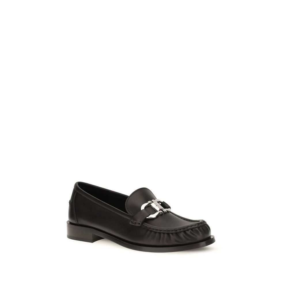 Ferragamo Black Calf Leather Bos Taurus Slip-On Loafers - immagine 2