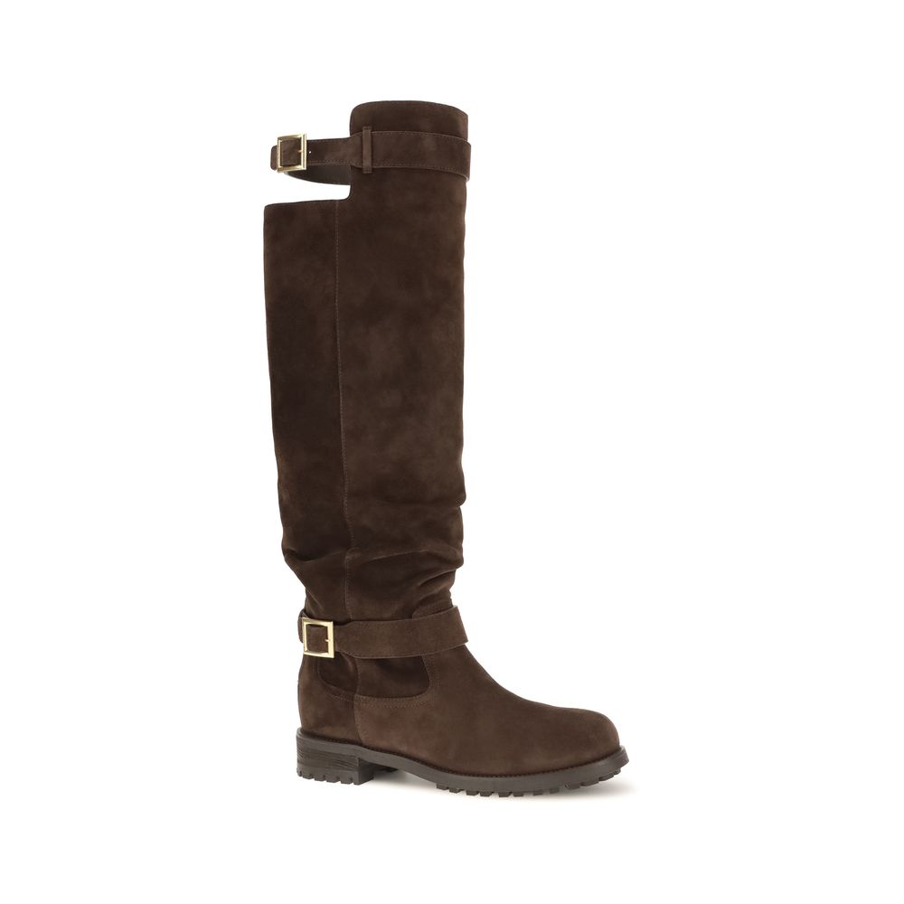 Jimmy Choo Brown Calf Leather Bos Taurus Lace-Up Boots - immagine 2
