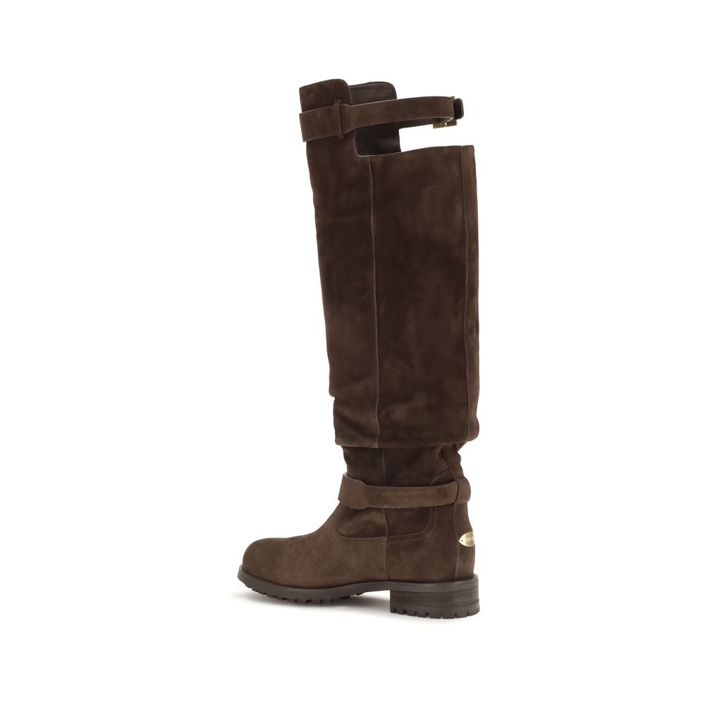 Jimmy Choo Brown Calf Leather Bos Taurus Lace-Up Boots - immagine 3