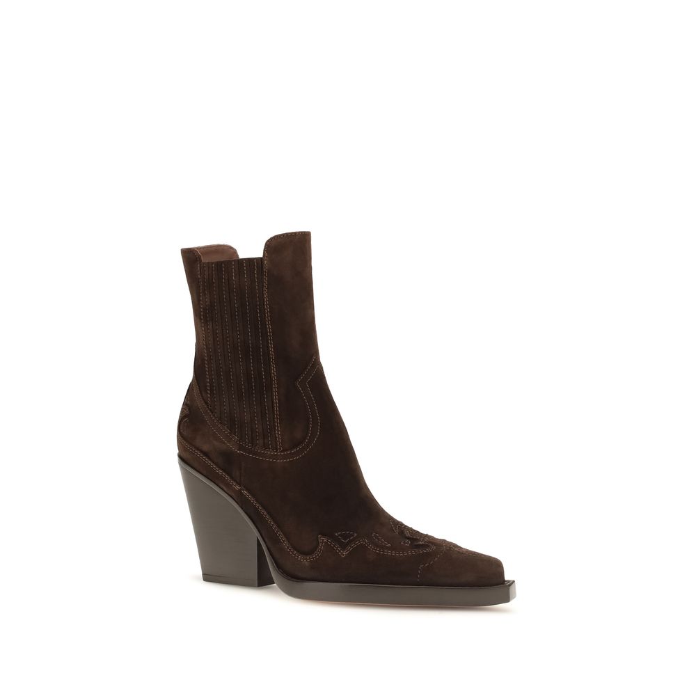 Paris Texas Brown Calf Leather Bos Taurus Ankle Boots - immagine 2