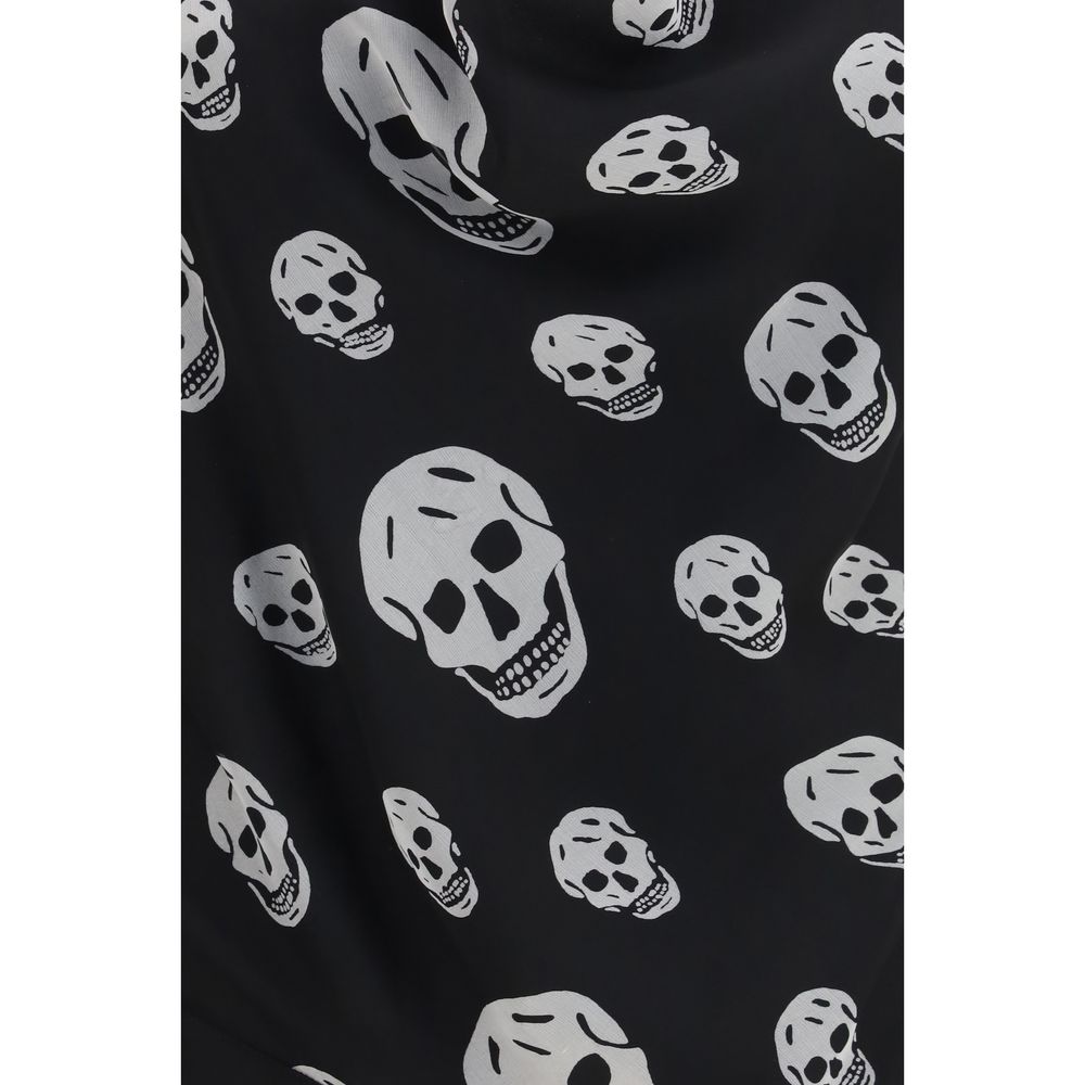 Alexander McQueen Black Silk Sleeveles T-Shirt - immagine 3