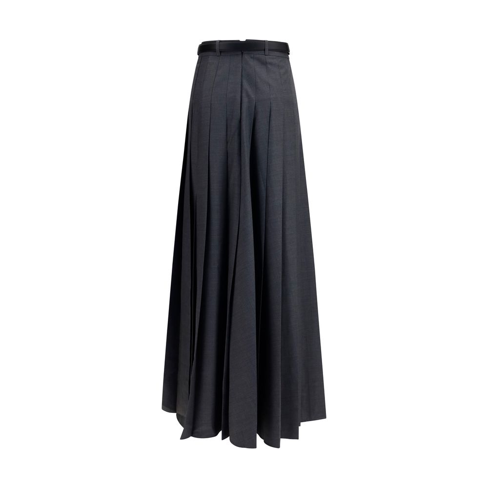 Self-Portrait Gray Polyester Long Skirt - immagine 2