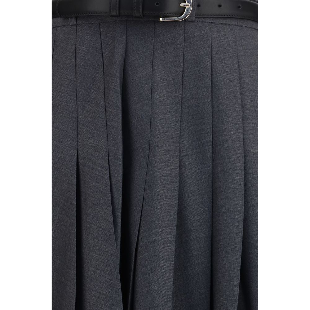 Self-Portrait Gray Polyester Long Skirt - immagine 3