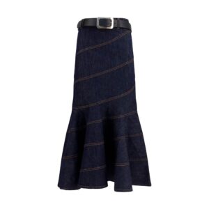 Self-Portrait Blue Denim Skirt