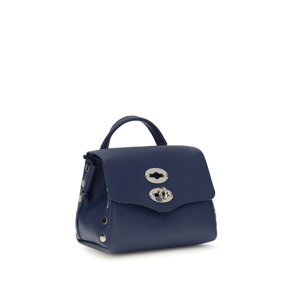 Zanellato Blue Calf Leather Bos Taurus Shoulder Bag - immagine 2