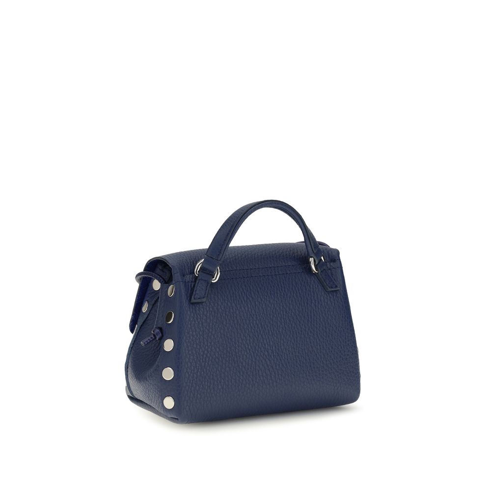 Zanellato Blue Calf Leather Bos Taurus Shoulder Bag - immagine 3