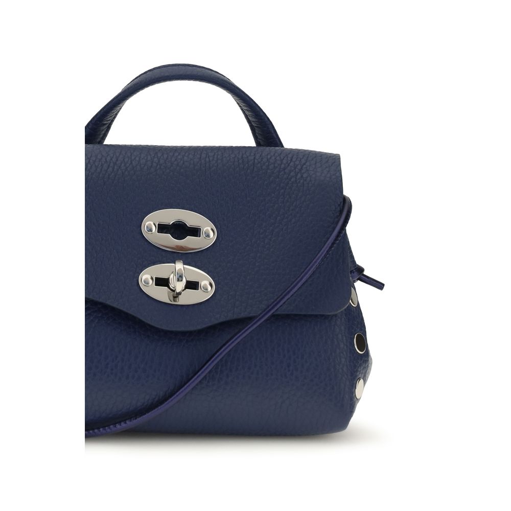 Zanellato Blue Calf Leather Bos Taurus Shoulder Bag - immagine 4