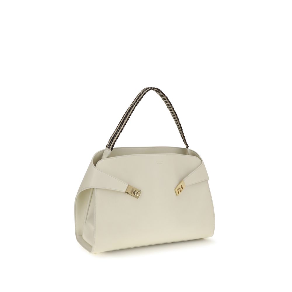 Ferragamo Beige Calf Leather Bos Taurus Shoulder Bag - immagine 2