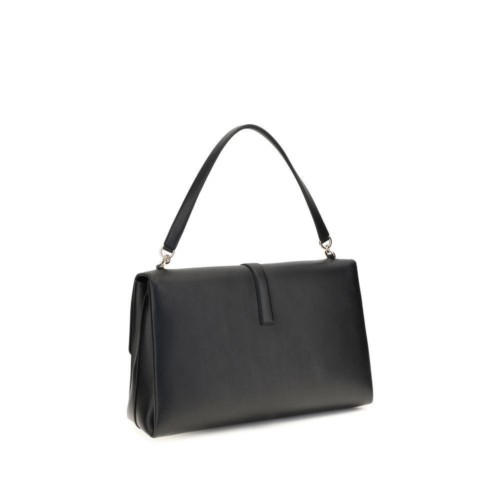 Ferragamo Black Calf Leather Bos Taurus Shoulder Bag - immagine 3
