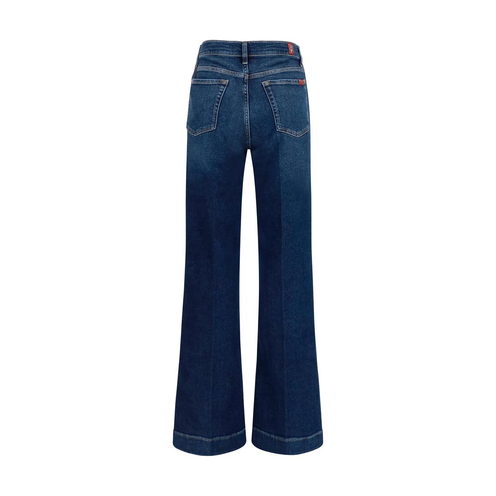 7FOR Blue Cotton Flared Jeans - immagine 2