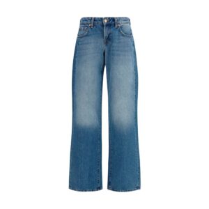 7FOR Blue Cotton Straight-Leg Jeans