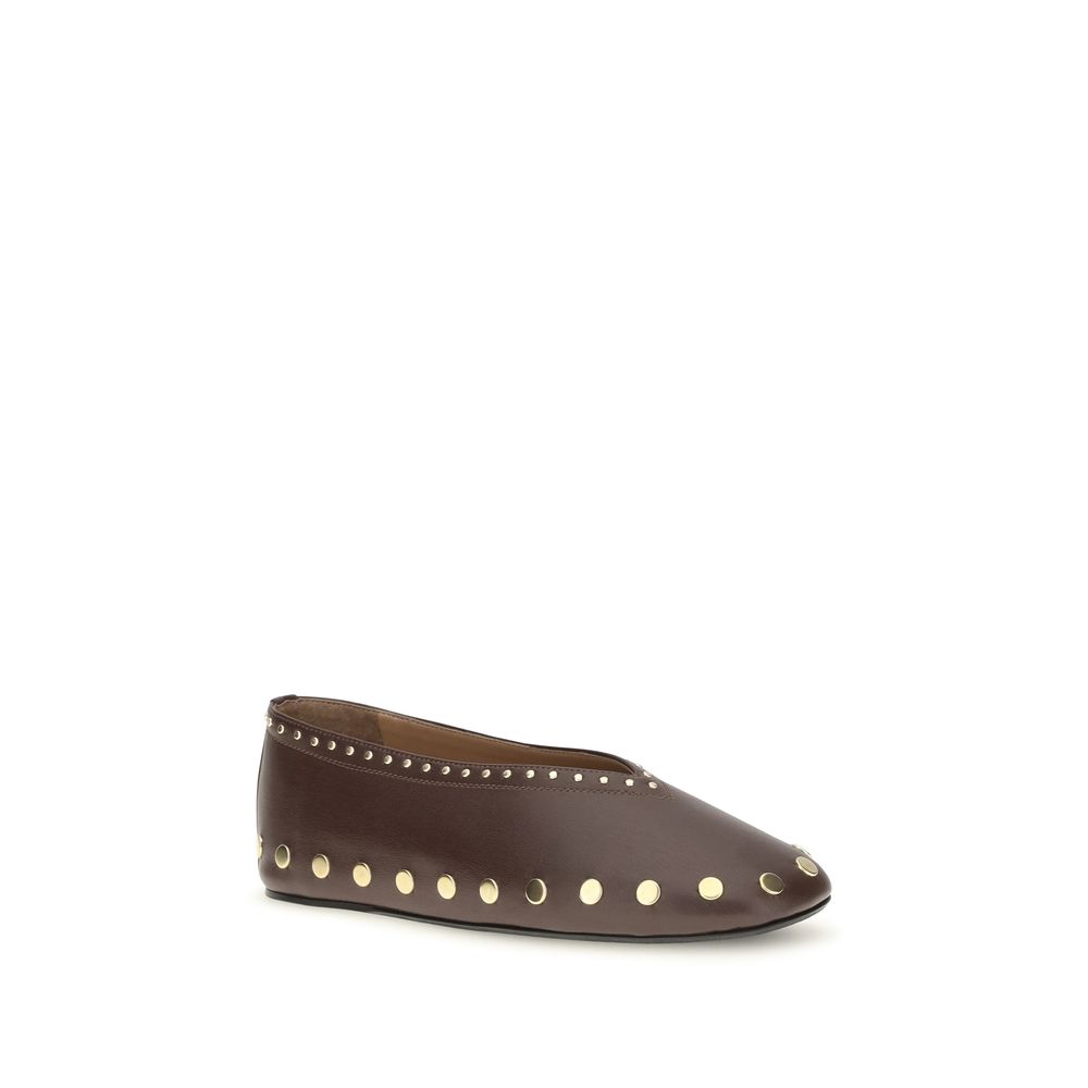 Ganni Brown Cotton Ballet Flats - immagine 2