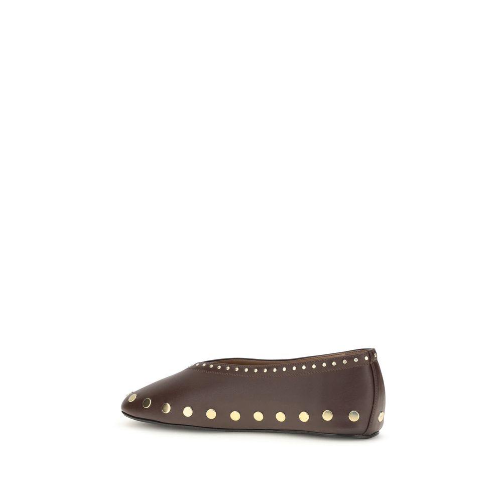Ganni Brown Cotton Ballet Flats - immagine 3