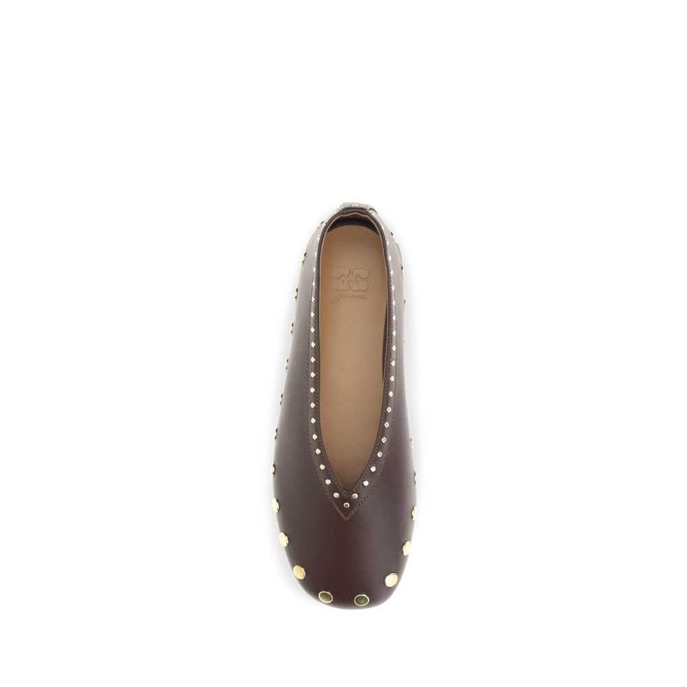Ganni Brown Cotton Ballet Flats - immagine 4